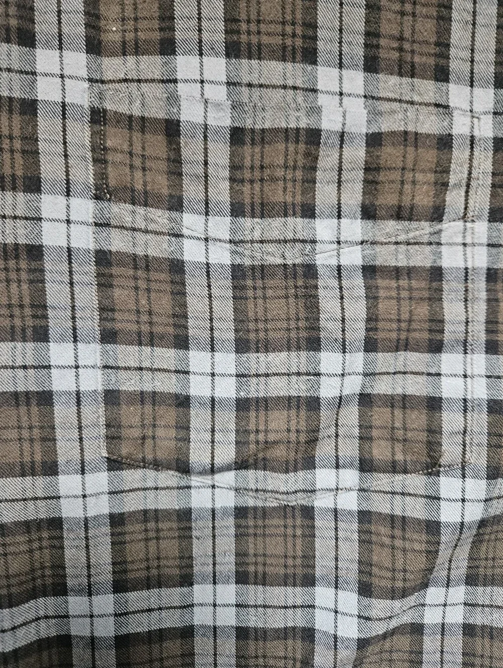 J. CREW x THOMAS MASON Slim Fit Brown Blue Plaid Button Down Shirt | SZ XL